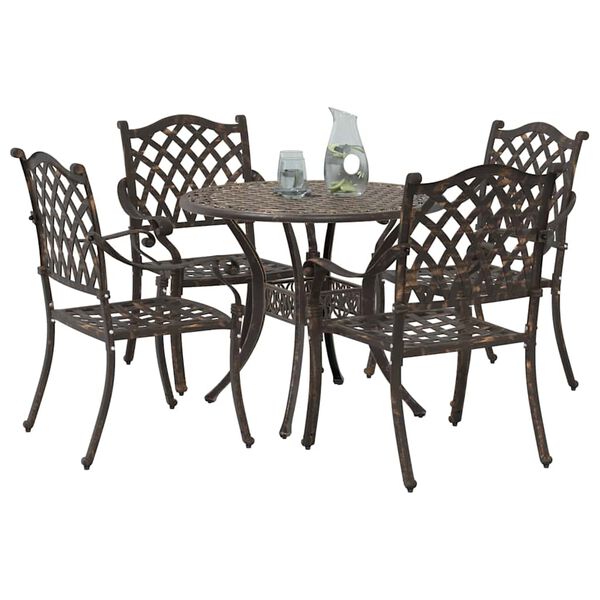vidaXL Garden Dining Set 5 pcs Bronze 35.4" x 35.4" x 29.5