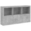 vidaXL Sideboard Concrete grey Engineered wood, glass Large Sideboard