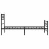 vidaXL Bed Frame Black Powder-Coated Steel Single Bed Frame