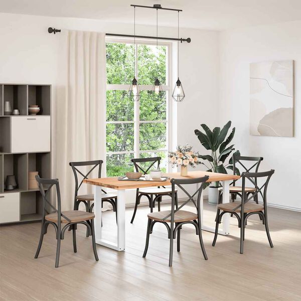 vidaXL Coffee Table Leg Set of 2 White Powder-coated steel