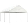 vidaXL Gazebo With Roof White Polyethylene, Galvanized Steel Extra Large