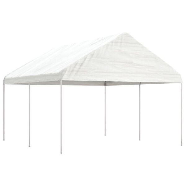 vidaXL Gazebo With Roof White Polyethylene, Galvanized Steel Extra Large