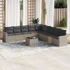 vidaXL Garden Sofa Set Light grey PE rattan Large Modular