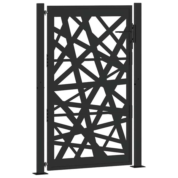 vidaXL Garden Gate Black 39.4x59.1" Steel Light Design