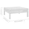 vidaXL Garden Lounge Set White Solid pinewood Large Modular