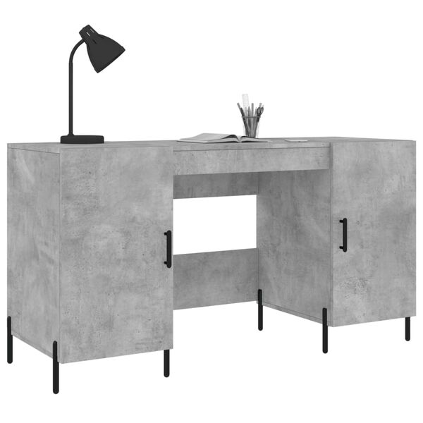 vidaXL Desk Concrete grey Engineered wood, iron, zinc alloy Medium Desk