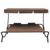 vidaXL Sun Lounger Brown Powder-coated steel, Polyester 78.7 x 57.1 in