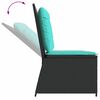 vidaXL Garden Bench with Cushion Black Poly rattan