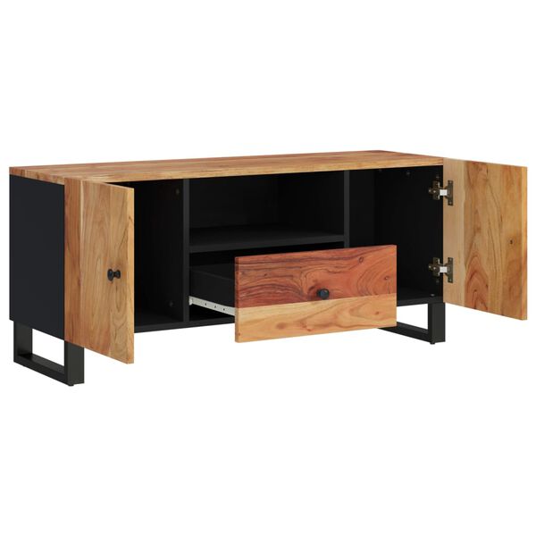 vidaXL TV Cabinet Natural wood with black