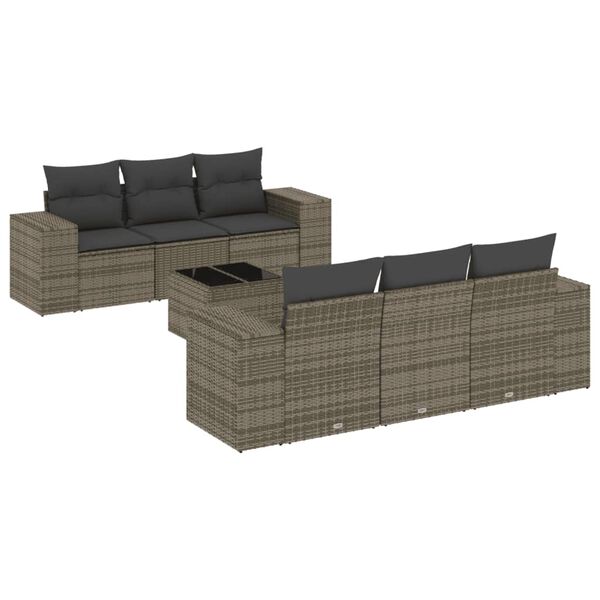 vidaXL Garden Sofa Set Gray, Dark Gray