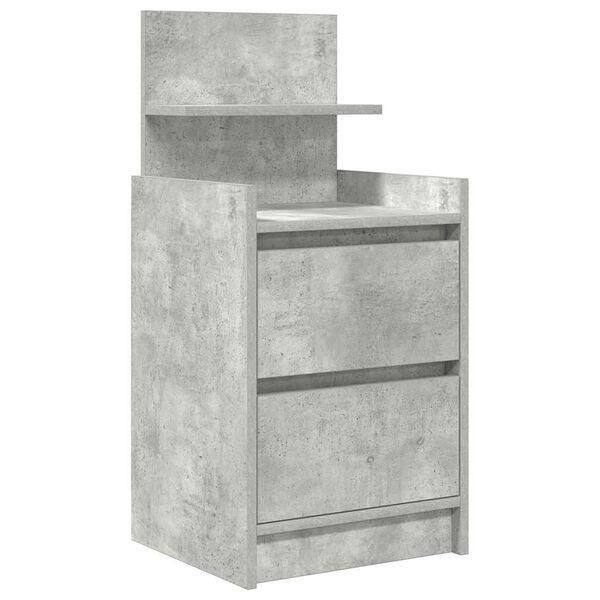 vidaXL Bedside Cabinet Concrete Grey Engineered wood Medium