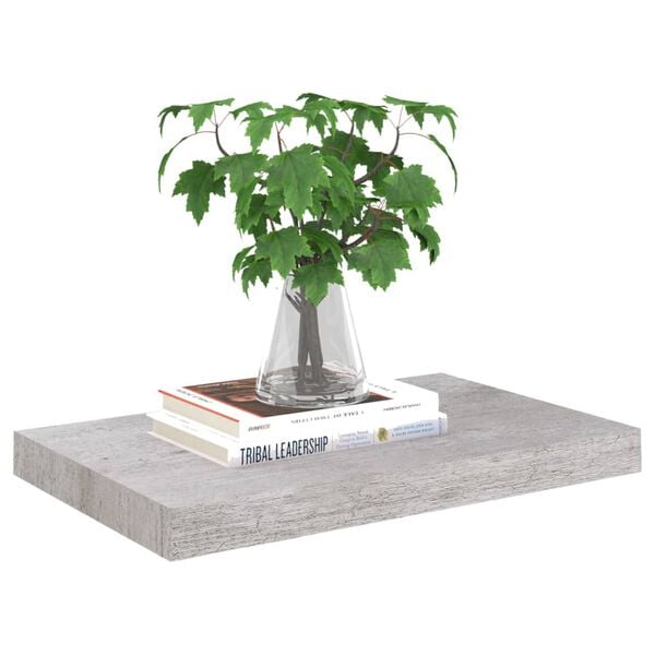vidaXL Wall Shelf Concrete Grey Honeycomb MDF, Metal 19.7x9.1x1.5 in