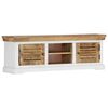 vidaXL TV Stand Brown and white Solid mango wood 46.5x11.8x15.7 in