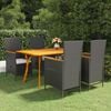 vidaXL 5 Piece Patio Dining Set Black