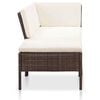 vidaXL Garden Lounge Set Brown,Cream White