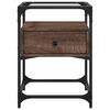 vidaXL Bedside Cabinet Brown Oak Engineered Wood Bedside Cabinet Square