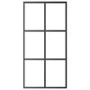 vidaXL Sliding Door ESG Glass and Aluminum 40.2"x80.7" Black