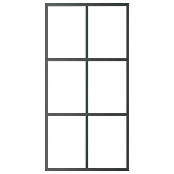 vidaXL Sliding Door ESG Glass and Aluminum 40.2"x80.7" Black