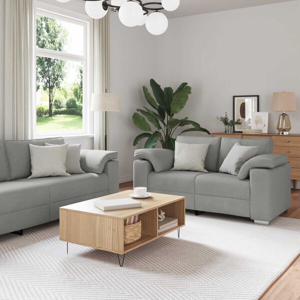 vidaXL Sofa Set 2 pcs Cloud grey 219 x 77 x 82 cm fabric