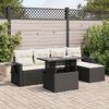 vidaXL Garden Sofa Set Black Poly Rattan, Powder-Coated Steel Large