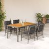 vidaXL Garden Dining Set Gray PE rattan 5 Piece Removable Covers