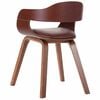 vidaXL Dining Chair Brown Faux leather (100% polyester), Bentwood Medium