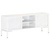 vidaXL TV Cabinet White Solid mango wood, powder-coated steel Medium