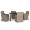 vidaXL Garden Dining Set Brown, dark grey, black