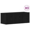 vidaXL TV Cabinet Set 3 pcs Black Oak 31.50 x 11.81 x 11.81 in