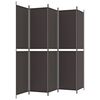 vidaXL 5-Panel Room Divider Brown 98.4"x86.6" Fabric