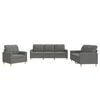 vidaXL Sofa Set Dark Grey Fabric (100% polyester), metal, textilene, plywood