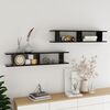 vidaXL Wall Shelf Set of 2 Black Engineered wood Wall Shelf