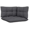 vidaXL Garden Lounge Set Black Solid Pine Wood, 100% Polyester Medium
