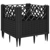 vidaXL Garden Planter Black Polypropylene 17.1 in Modular