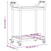 vidaXL 2-Tier Trolley Gray 31.9"x16.1"x36.2" Aluminum