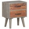 vidaXL Bedside Cabinet Grey and honey brown