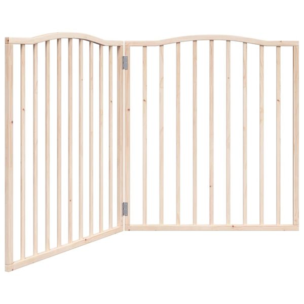 vidaXL Dog Gate Set of 2 Brown Poplar Wood 63 in total length