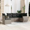 vidaXL Garden Sofa Set Light Grey PE rattan, powder-coated steel Large