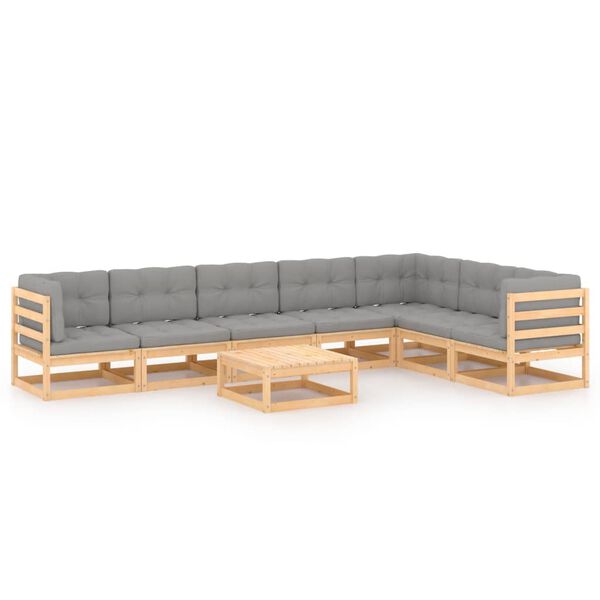 vidaXL Garden Lounge Set Natural Wood Solid pinewood Large Modular