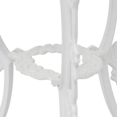 vidaXL 3 Piece Bistro Set Cast Aluminum White