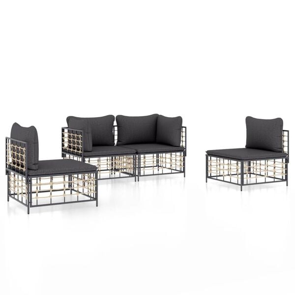 vidaXL Garden Lounge Set Anthracite
