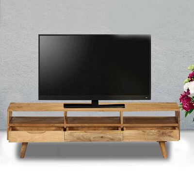 vidaXL TV Cabinet Solid Mango Wood 55.1"x11.8"x16.1"