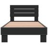 vidaXL Bed Frame Black Engineered wood Twin Durable Bed Frame