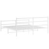 vidaXL Bed Frame White Steel Full Bed Frame Rectangular Modern