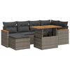 vidaXL Garden Sofa Set Grey PE rattan 7 Piece Adjustable Feet