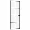 vidaXL Interior Door Black 29.9"x79.3" Tempered Glass&Aluminum Slim