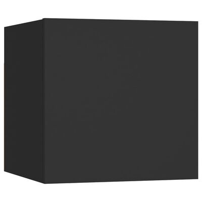 vidaXL Bedside Cabinet Black 12"x11.8"x11.8" Engineered Wood