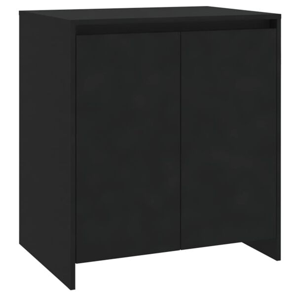 vidaXL Sideboard Set of 2 Black Engineered wood Medium Sideboard