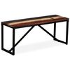 vidaXL Bench Multicolour Solid reclaimed wood, steel 43.3 x 13.8 x 17.7 in