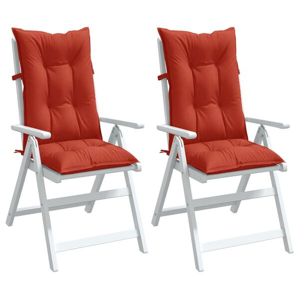 vidaXL Highback Chair Cushion Set of 2 Melange red 100% polyester